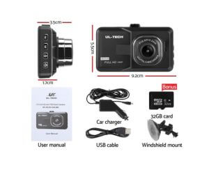 UL-TECH Dash Camera 1080P HD Cam Car Recorder DVR Video Vehicle Carmera 32GB - Image 3