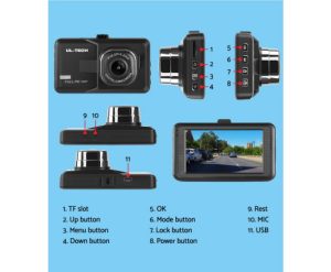 UL-TECH Dash Camera 1080P HD Cam Car Recorder DVR Video Vehicle Carmera 32GB - Image 7